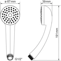 AquaSu Basic Handbrause 600 Mit Regenstrahl 6,7 Cm X 19,1 Cm X 3,9 Cm Chrom -Brausesets Günstiges Geschäft 119656 3711 VM 04