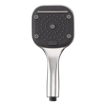 AquaSu Handbrause Tuba Mit 3 Strahlarten, Wassersparend Chrom-Schwarz 2 AquaSu Handbrause Tuba Mit 3 Strahlarten, Wassersparend Chrom-Schwarz – Bild 2