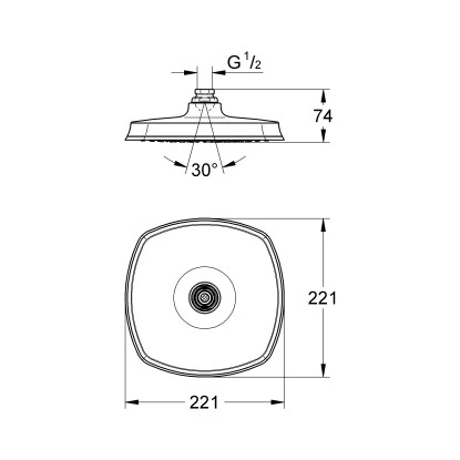 Grohe Kopfbrause Grandera 210 Chrom 2 Grohe Kopfbrause Grandera 210 Chrom – Bild 2