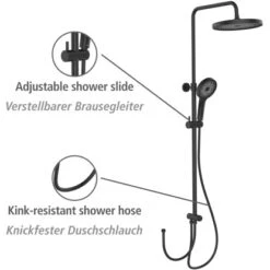 Wenko Duschsystem Softwater Schwarz -Brausesets Günstiges Geschäft 903231 1068 03