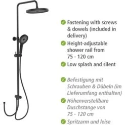 Wenko Duschsystem Softwater Schwarz -Brausesets Günstiges Geschäft 903231 1068 04