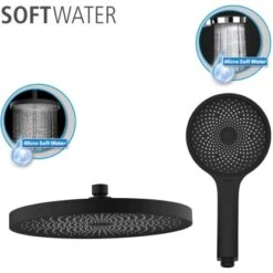 Wenko Duschsystem Softwater Schwarz -Brausesets Günstiges Geschäft 903231 1068 05
