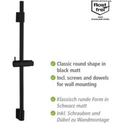 Wenko Duschstange Classic Schwarz 70 Cm -Brausesets Günstiges Geschäft 903263 1068 03