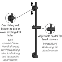 Wenko Duschstange Schwarz Befestigen Ohne Bohren -Brausesets Günstiges Geschäft 903403 1068 02