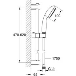 Grohe QuickFix Brausestangenset Vitalio Start 100 Chrom 5 Grohe QuickFix Brausestangenset Vitalio Start 100 Chrom -Brausesets Günstiges Geschäft ausestangenset mazeichnung